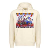 Sandshell Fourth Of July Truck American Flag Premium Hoodie - FaDigitalArtStudio