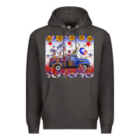 Smoke Fourth Of July Truck American Flag Premium Hoodie - FaDigitalArtStudio