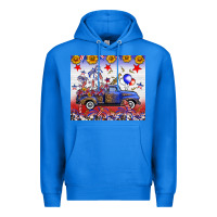 True Royal Fourth Of July Truck American Flag Premium Hoodie - FaDigitalArtStudio