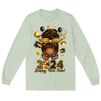 Matcha 2024 happy new year  afro messy bun Long Sleeve Tee - texasbilliewilder