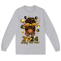 Moon Dust 2024 happy new year  afro messy bun Long Sleeve Tee - texasbilliewilder