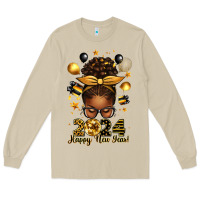Mushroom 2024 happy new year  afro messy bun Long Sleeve Tee - texasbilliewilder
