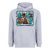 Heather Grey Game day American Football leopard frame Heavyweight Hoodie - LillyAllenDesigns
