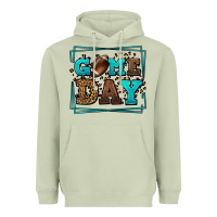 Matcha Game day American Football leopard frame Heavyweight Hoodie - LillyAllenDesigns