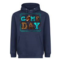 Navy Game day American Football leopard frame Heavyweight Hoodie - LillyAllenDesigns