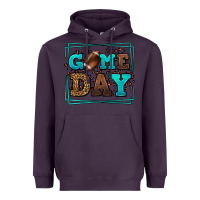Plum Game day American Football leopard frame Heavyweight Hoodie - LillyAllenDesigns
