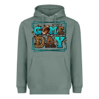 Sage Game day American Football leopard frame Heavyweight Hoodie - LillyAllenDesigns