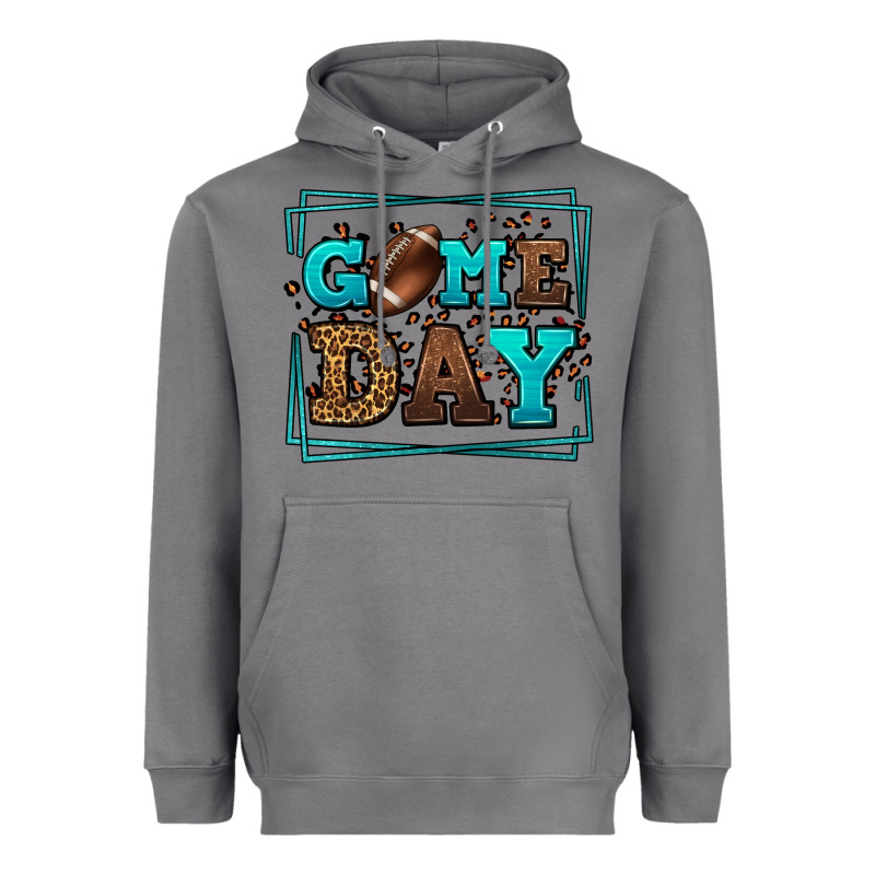 Game Day American Football Leopard Frame Heavyweight Hoodie by LillyAllenDesigns | Teevron
