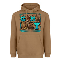 Toasted Coconut Game day American Football leopard frame Heavyweight Hoodie - LillyAllenDesigns