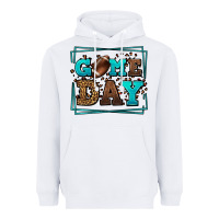 White Game day American Football leopard frame Heavyweight Hoodie - LillyAllenDesigns