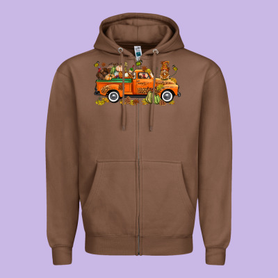 Thanksgiving Truck With Gnome Bbs Zipper Hoodie Designed By Bundleandbundleshop