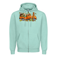 Seafoam thanksgiving truck with gnome bbs Zipper Hoodie - BundleAndBundleShop