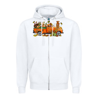 White thanksgiving truck with gnome bbs Zipper Hoodie - BundleAndBundleShop