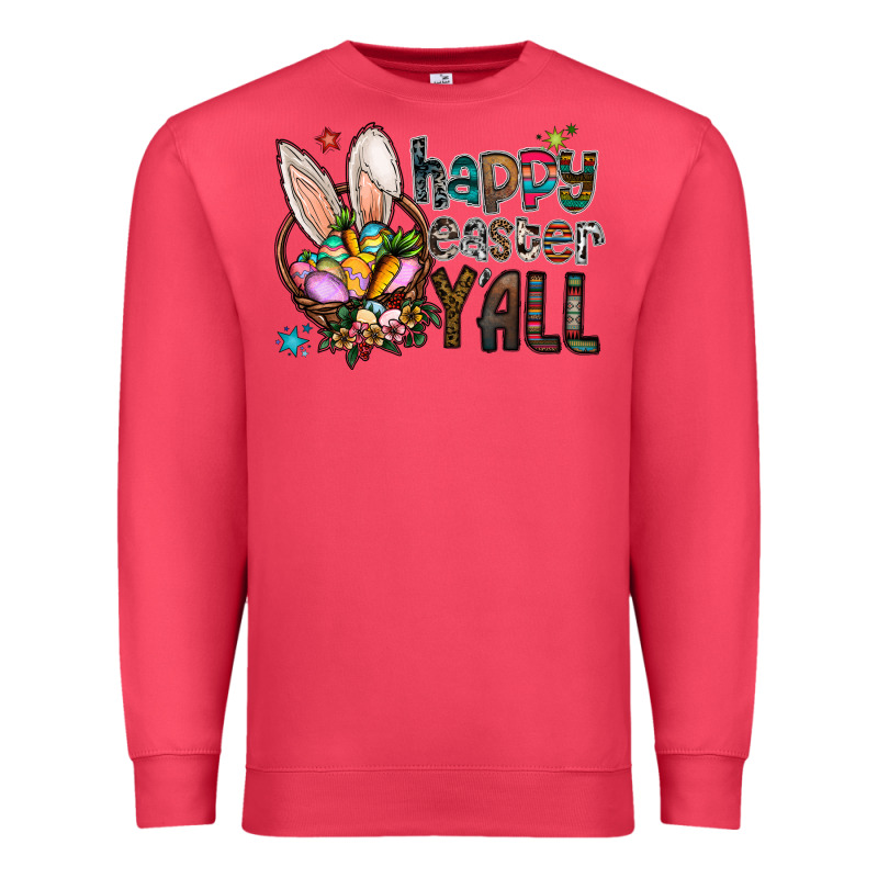 Happy Easter Y'all Premium Sweatshirt by CowhideDigitalArt | Teevron