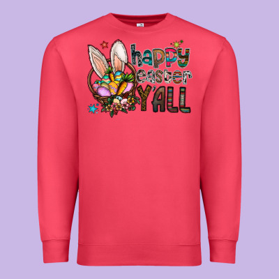 Happy Easter Y'all Premium Sweatshirt Designed By Cowhidedigitalart