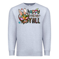 Heather Grey Happy Easter Y'all Premium Sweatshirt - CowhideDigitalArt