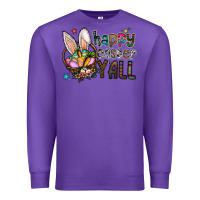 Purple Happy Easter Y'all Premium Sweatshirt - CowhideDigitalArt