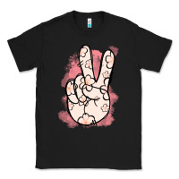 Black Floral Peace Sign Classic Tee - Jasminsmagicworld