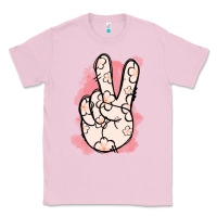 Bubblegum Pink Floral Peace Sign Classic Tee - Jasminsmagicworld