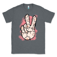 Charcoal Heather Floral Peace Sign Classic Tee - Jasminsmagicworld