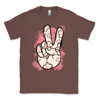Chestnut Floral Peace Sign Classic Tee - Jasminsmagicworld