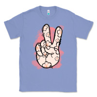 Colony Blue Floral Peace Sign Classic Tee - Jasminsmagicworld