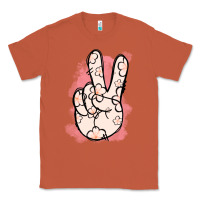 Copper Floral Peace Sign Classic Tee - Jasminsmagicworld