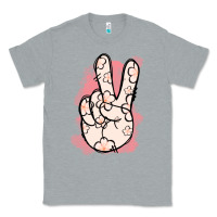 Heather Grey Floral Peace Sign Classic Tee - Jasminsmagicworld
