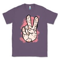 Lavender Floral Peace Sign Classic Tee - Jasminsmagicworld