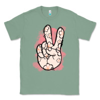 Sage Floral Peace Sign Classic Tee - Jasminsmagicworld