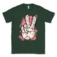 Sports Green Floral Peace Sign Classic Tee - Jasminsmagicworld