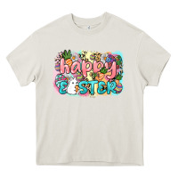 Cream Happy Easter Heavy Core Tee - NancyCooperArtShop
