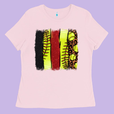 Softball Brushstroke Ladies Tee Designed By Nancycooperartshop