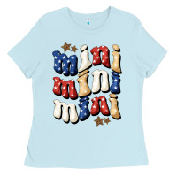 Baby Blue American mini Ladies Tee - NancyCooperArtShop