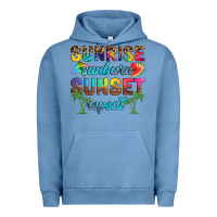 Pigment Pebble Blue sunrise sunburn sunset repeat Urban Hoodie - Artiststas