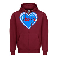 Burgundy valentine's day hearts Zipper Hoodie - FaDigitalArtStudio