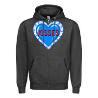 Charcoal Heather valentine's day hearts Zipper Hoodie - FaDigitalArtStudio