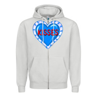 Dove Grey valentine's day hearts Zipper Hoodie - FaDigitalArtStudio