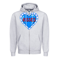 Heather Grey valentine's day hearts Zipper Hoodie - FaDigitalArtStudio