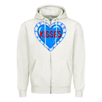 Oatmeal Heather valentine's day hearts Zipper Hoodie - FaDigitalArtStudio