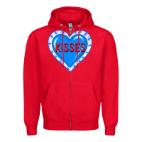 Red valentine's day hearts Zipper Hoodie - FaDigitalArtStudio