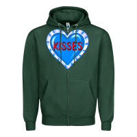 Sports Green valentine's day hearts Zipper Hoodie - FaDigitalArtStudio