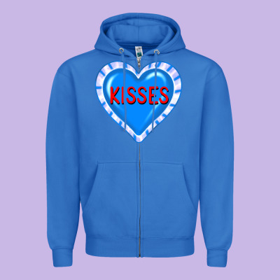 Valentine's Day Hearts Zipper Hoodie Designed By Fadigitalartstudio