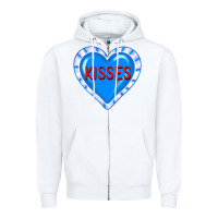 White valentine's day hearts Zipper Hoodie - FaDigitalArtStudio