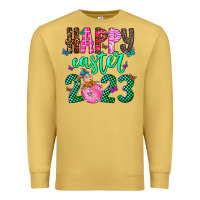 Antique Gold Happy Easter Premium Sweatshirt - CowhideDigitalArt
