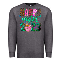 Charcoal Heather Happy Easter Premium Sweatshirt - CowhideDigitalArt