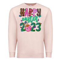 Pale Pink Happy Easter Premium Sweatshirt - CowhideDigitalArt