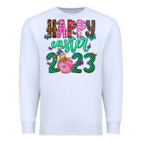 White Happy Easter Premium Sweatshirt - CowhideDigitalArt