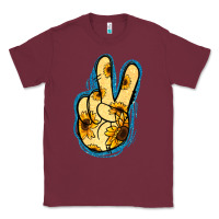 Burgundy Yellow Glitter Sunflower Peace Sign Classic Tee - Jasminsmagicworld