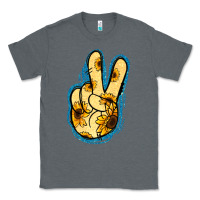 Charcoal Heather Yellow Glitter Sunflower Peace Sign Classic Tee - Jasminsmagicworld